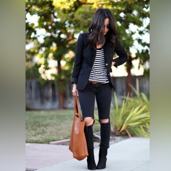 J.Crew Navy Wool Two Button Schoolboy Blazer - Picture 4 of 14